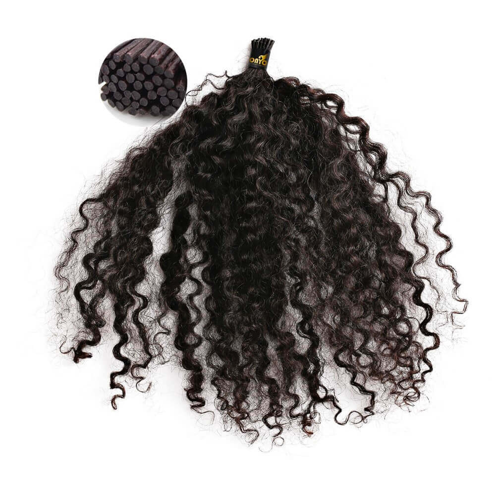 ONYC-Hair-Kinky-3B3C-Perm-I-Tip.jpg ONYC Kinky Curly Hair Extensions I Tip Microlinks Human Hair- 3B3C Curl