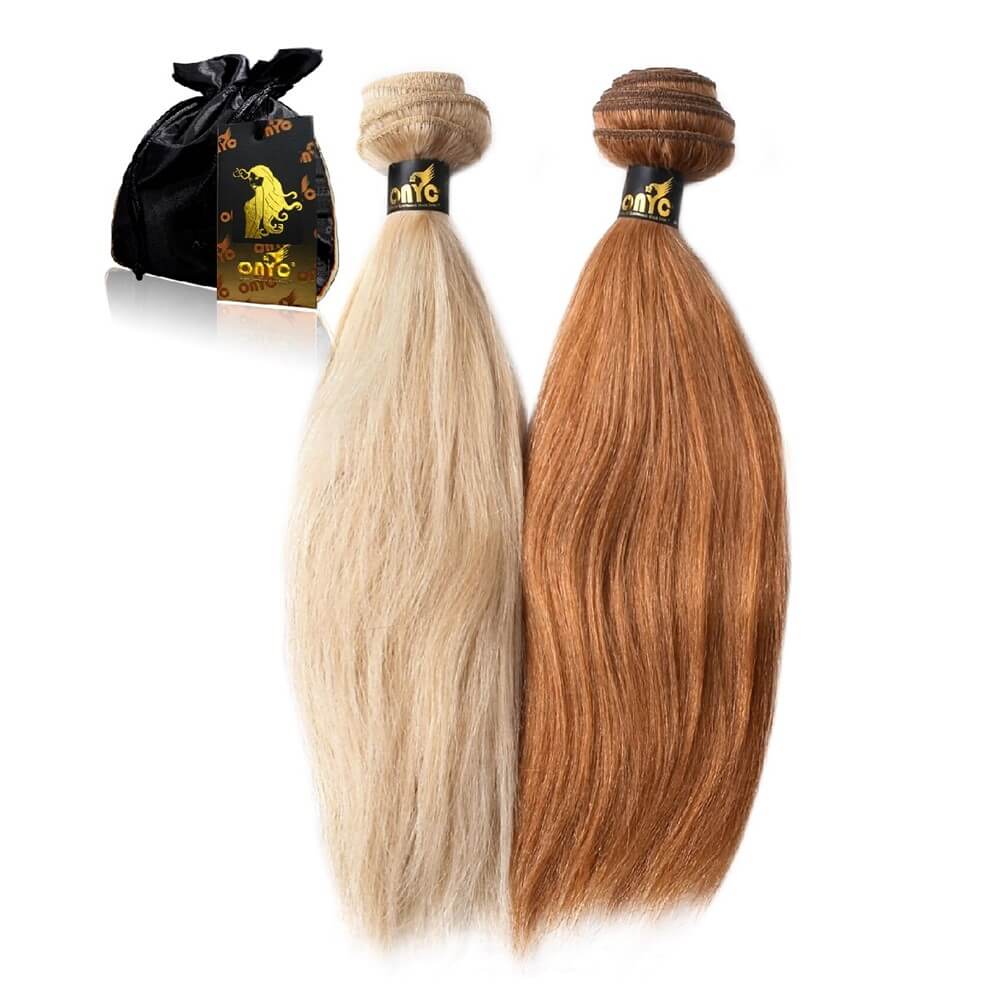 ONYC-Hair-Relaxed-Perm-Golden-Collection.jpg ONYC Colored Relaxed Straight Extensions Hair Weave Sew-In Weft Bundle – Relax Perm - Image 2