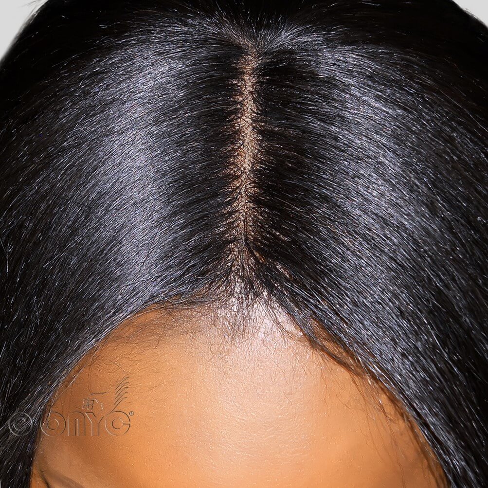 ONYC-Relax-Perm-Frontal-Closure-Installed.jpg ONYC Silk Press Silky Relaxed Lace Closure – Light Relaxed Perm - Image 5