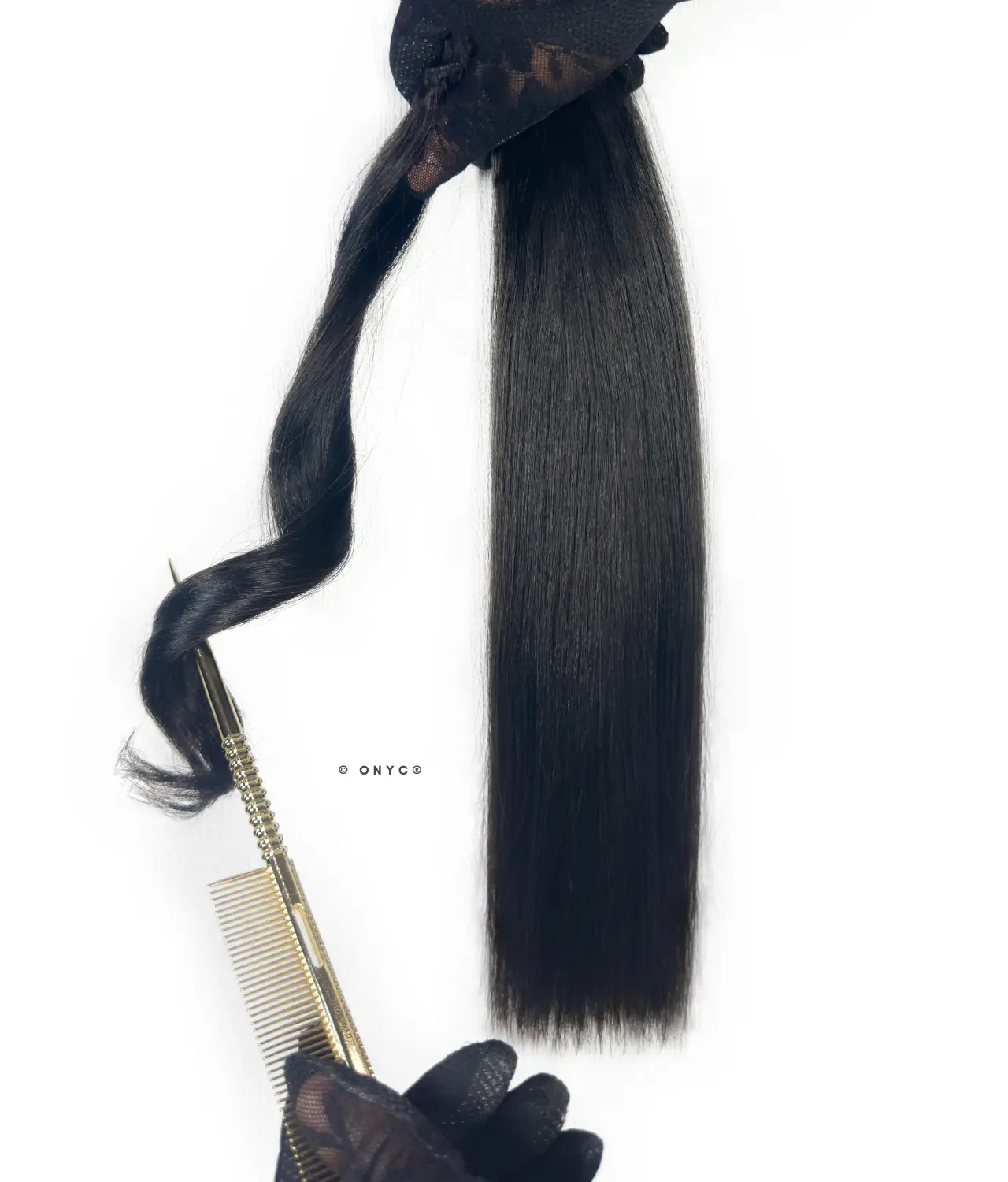 ONYC-Silk-Press-Silky-Relaxed-Double-Drawn-Weft-Bundle-Natural-Black-–-Sleek-Relaxed-Showing-Curl-Retention.webp Double Drawn Silk Press Hair Bundle Silky Relaxed Natural Black – ONYC Sleek Relaxed - Image 5