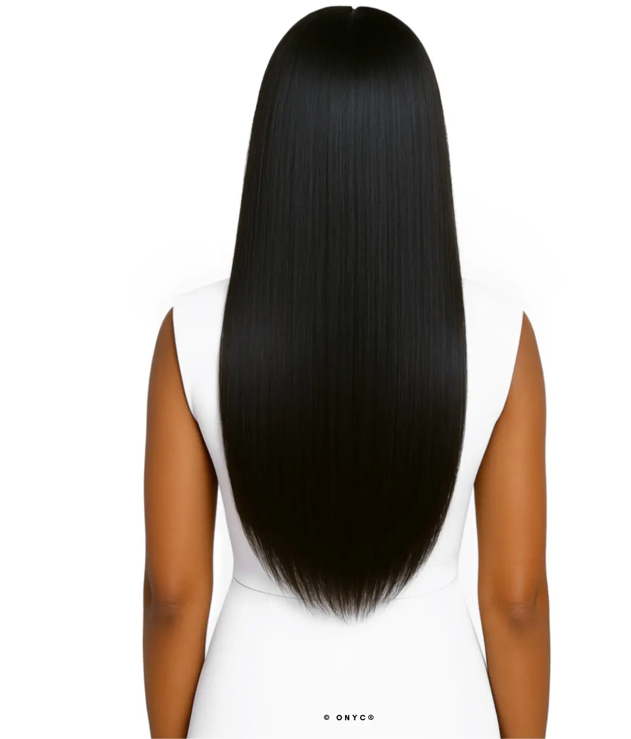 Silk-Press-Hair-Extensions-Silky-Relaxed-Hair-Bundle-ONYC-Hair-Light-Relaxed-Back-View.webp Silk Press Hair Bundles Weft Extensions Natural Black – Silky Relaxed ONYC Light Relaxed Perm - Image 5