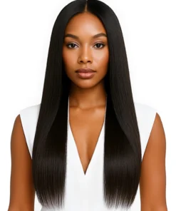Silk Press Hair Bundles Weft Extensions Natural Black – Silky Relaxed ONYC Light Relaxed Perm