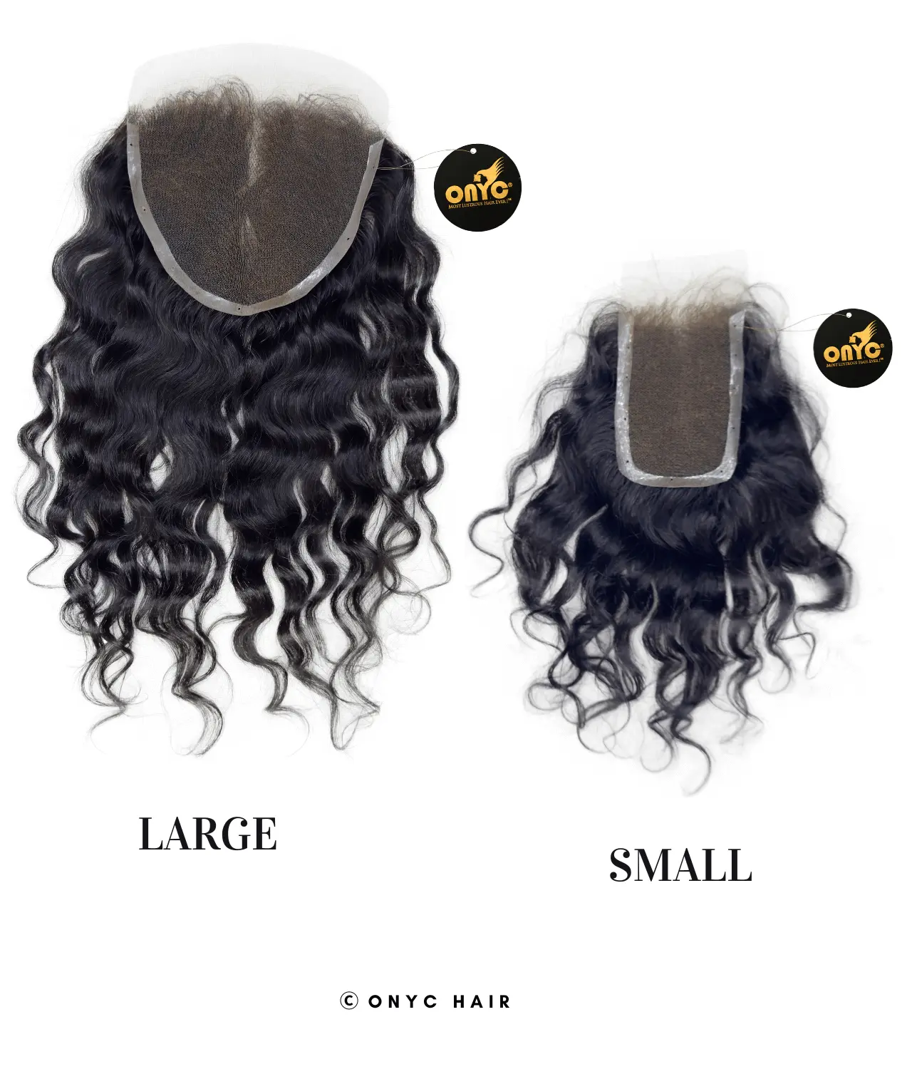Spanish-Curl-Hair-Closure-with-Baby-Hair-–-ONYC-3A-Curls-Large-VS-Small-Lace-View.webp Spanish Curl Hair Closure with Baby Hair – ONYC 3A Curls - Image 2