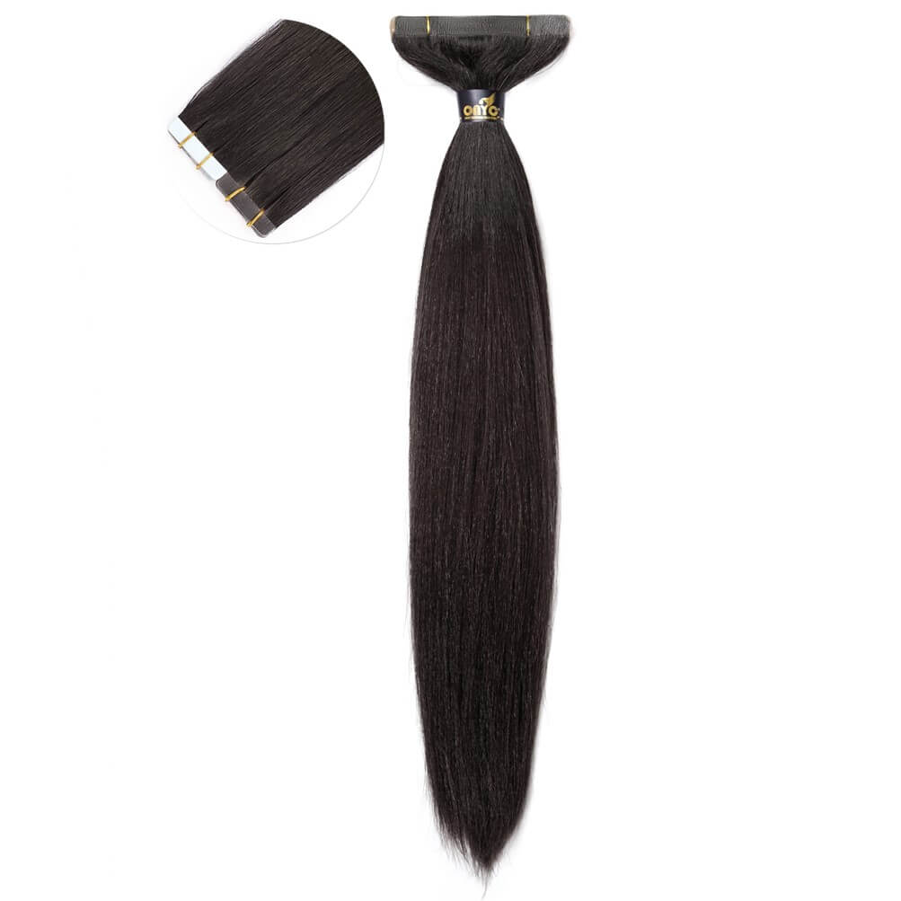 Straight-Tape-Hair-Extensions-ONYC-Light-Relaxed.jpg ONYC Silk Press Silky Relaxed Straight Tape In Extensions – Light Relaxed Perm - Image 2